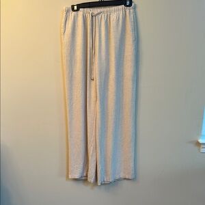 LILLUSORY Linen Blend Pants – Size M  Khaki Beige  Soft Drape & Full Lining  26"